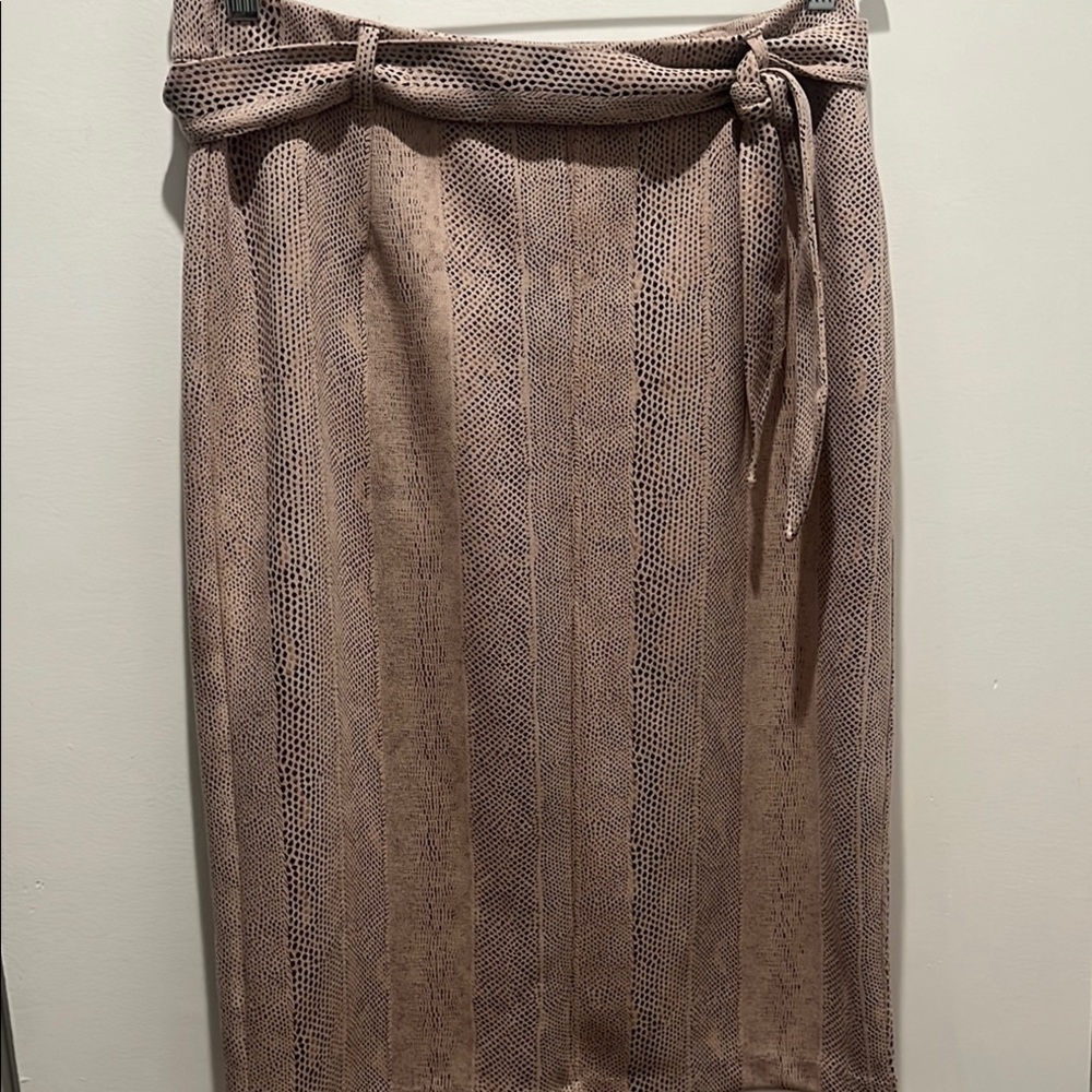Knee-Length Pencil Skirt with Tie Front